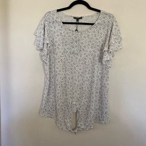 Adrianna Papell Double Sleeve Tie Front Top, Size XL, NWT